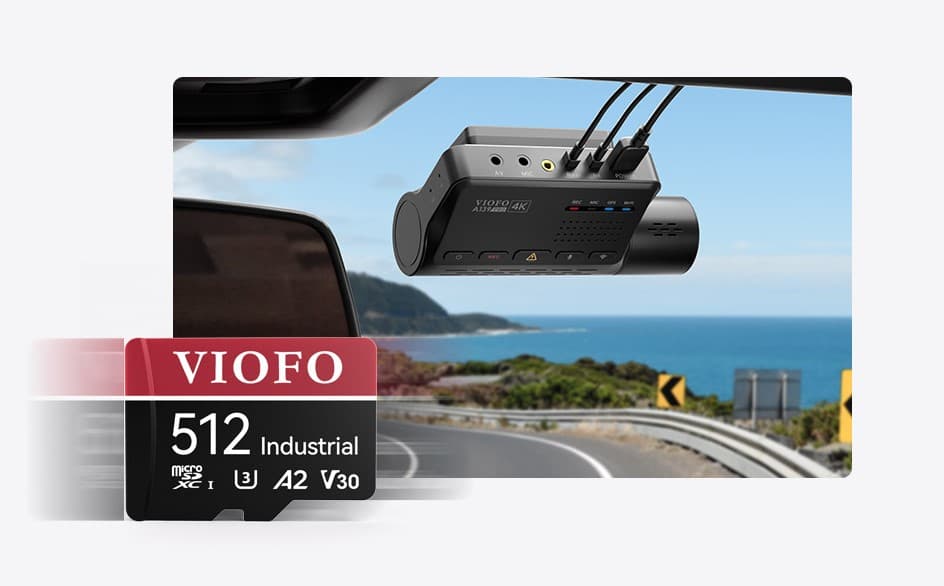Oryginalna karta pamięci VIOFO micro SD 512GB INDUSTRIAL, microSDXC I U3 A2 V30, Ultra HD 4K - dedykowana do kamer samochodowych