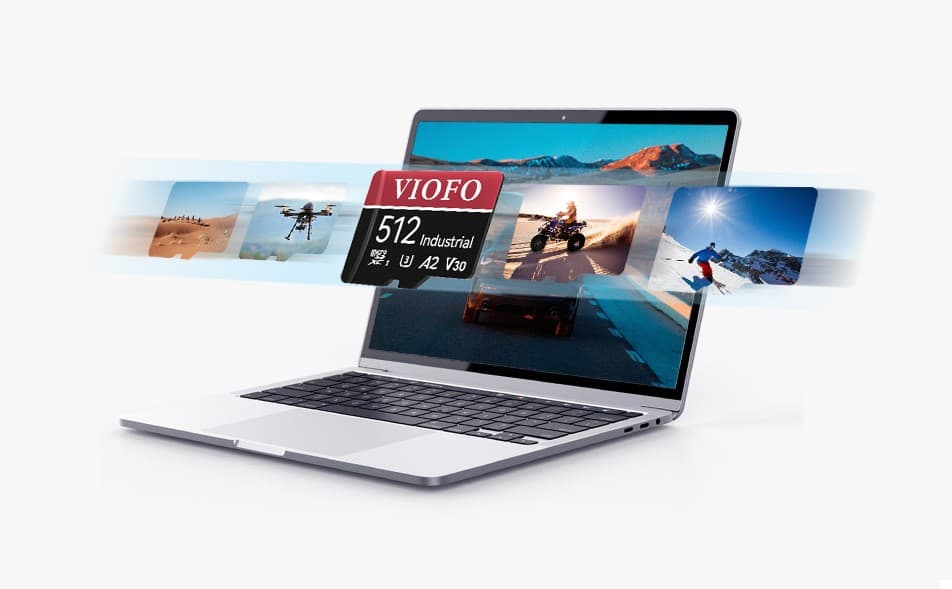 Oryginalna karta pamięci VIOFO micro SD 512GB INDUSTRIAL, microSDXC I U3 A2 V30, Ultra HD 4K - dedykowana do kamer samochodowych