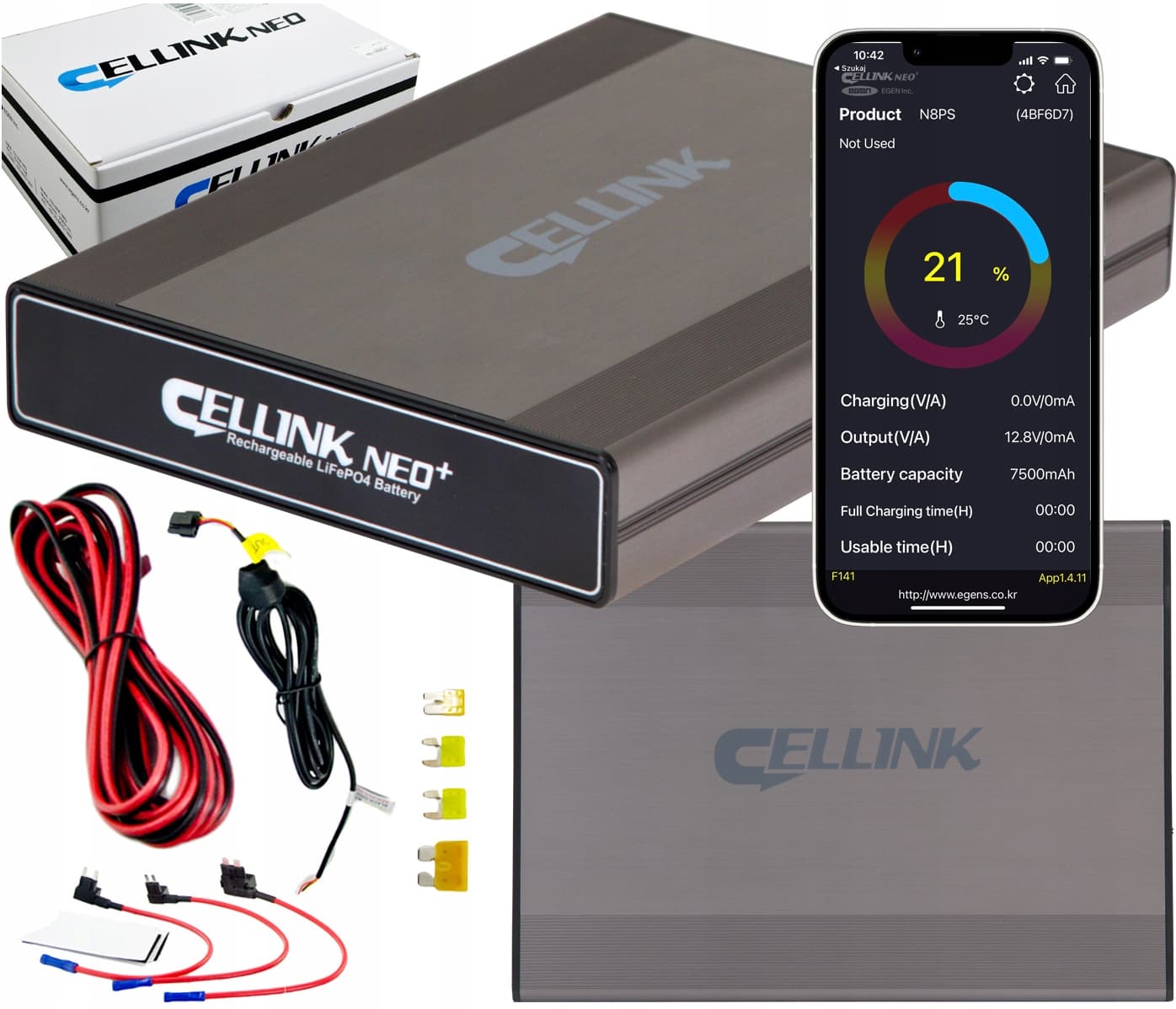 CELLINK NEO 8+S powerbank 12V 7500mAh do zasilania kamery w trybie parking - np. do kamer Viofo, BlackVue, Mio, Vantrue
