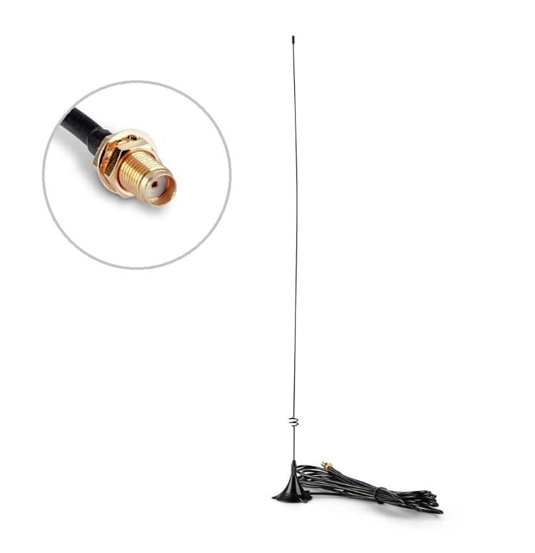 Moonraker MRM-100SR dyskretna antena VHF UHF 144/430MHz długość 55cm, podstawa magnetyczna z cienkim kablem 4m, złącze SMA-F (np. do Baofeng UV-5R, UV-82, TYT)