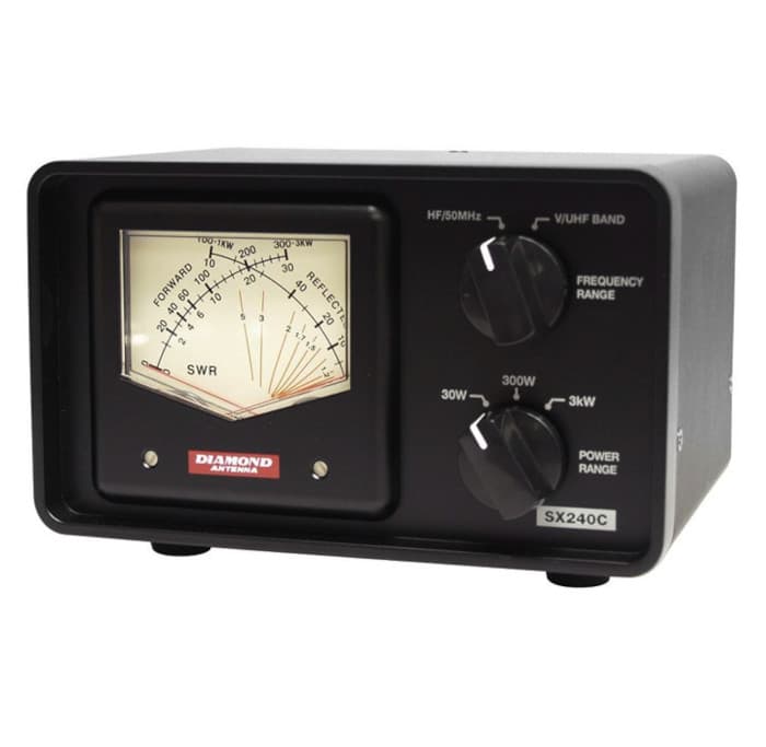 Diamond SX240C reflektometr HF/VHF/UHF 1,8 - 54MHz, 140-470MHz pomiar SWR, mocy, podświetlenie skali