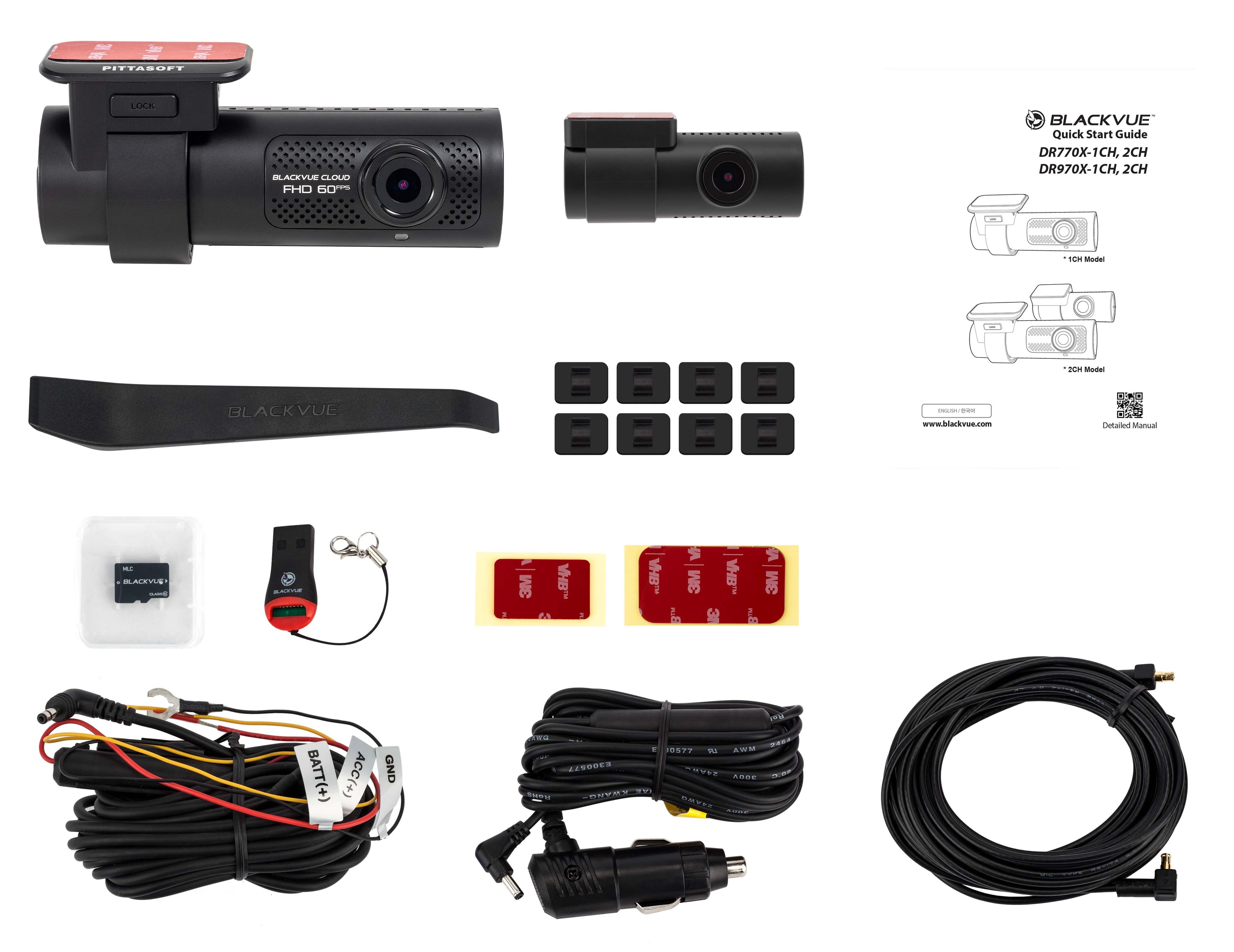 BLACKVUE DR770X-2CH kamera samochodowa przód+tył - dyskretny montaż - FULL HD 1080p 60 FPS rejestrator jazdy z GPS, G-sensor, WI-FI (następca DR750X-2CH)