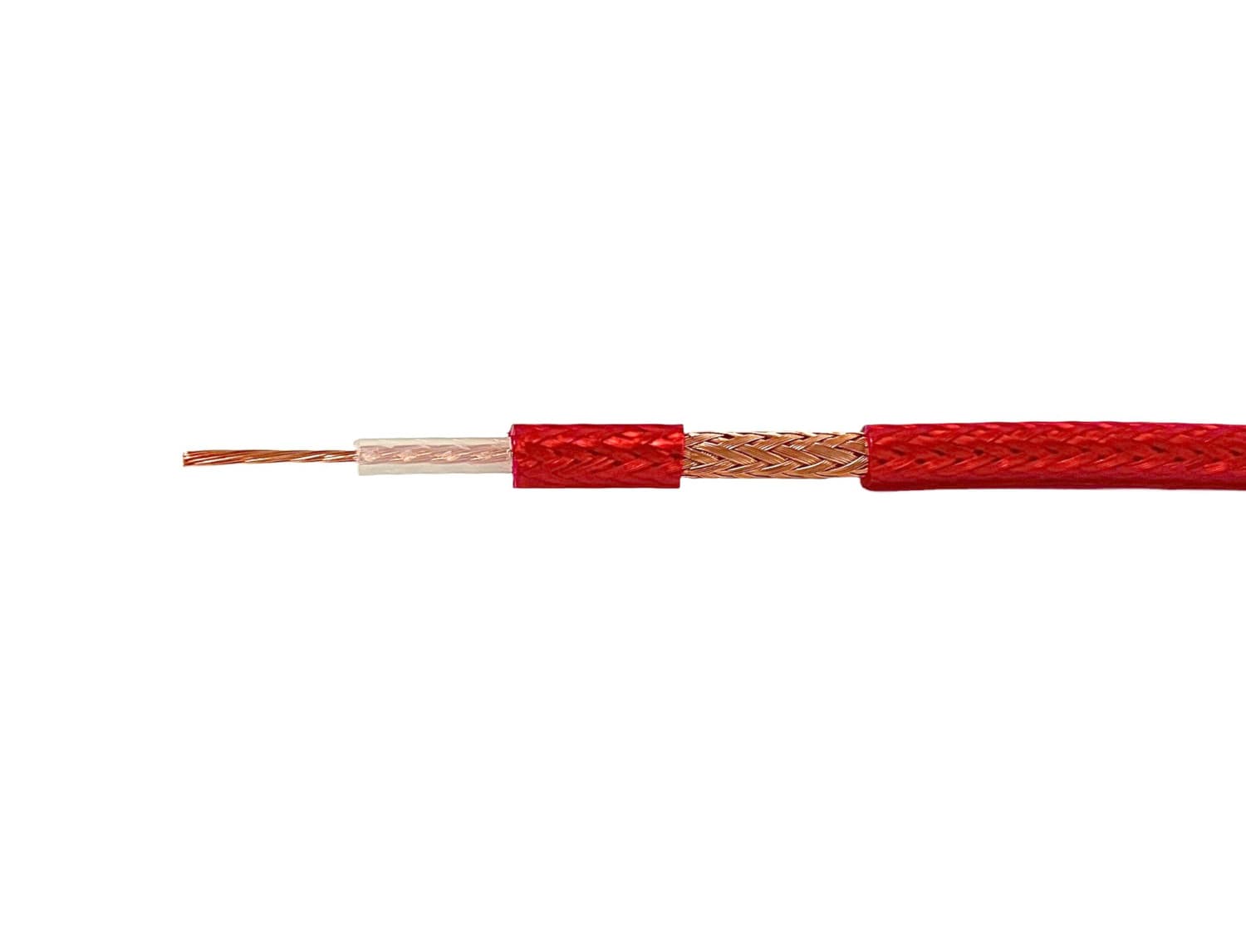 KABEL RG-58 RED SATEC Premium przewód RG58 koncentryczny 50 Ohm np. do anten CB, KF, VHF, skanerów itp. (czerwona powłoka PVC)