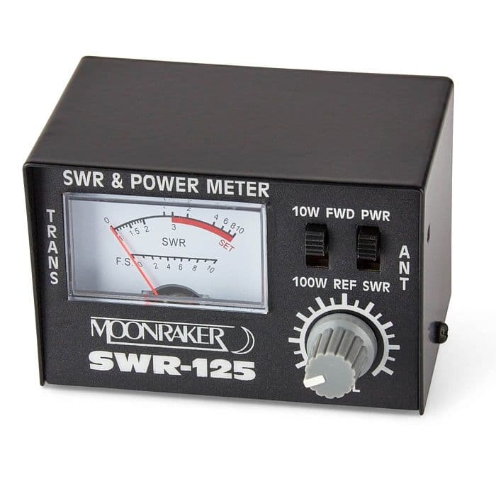 Zestaw: Moonraker SWR-125 reflektometr miernik SWR/mocy + kabel połączeniowy 50cm - urządzenie do strojenia anten CB