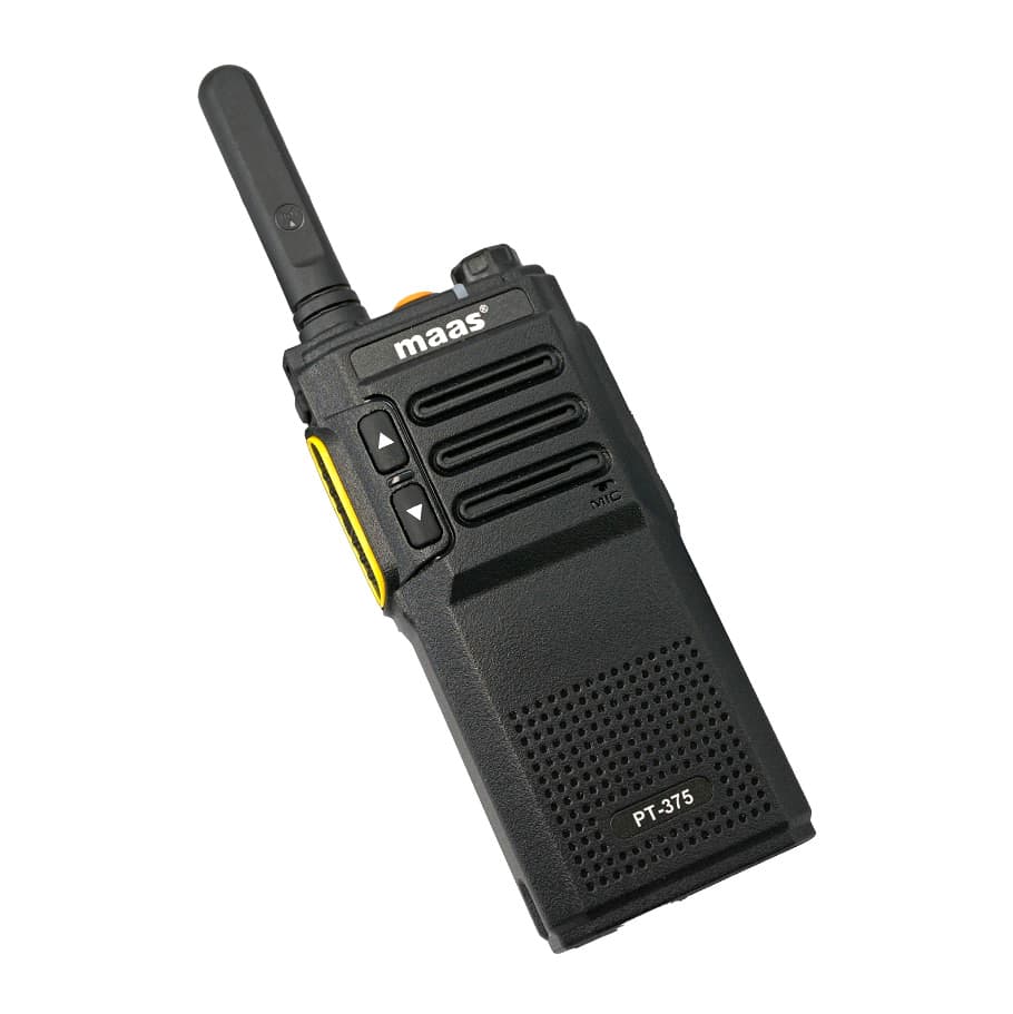 MAAS PT-375 przenośne radio PMR walkie talkie 99 kanałów, VOX, IPX2, duża bateria 2300 mAh