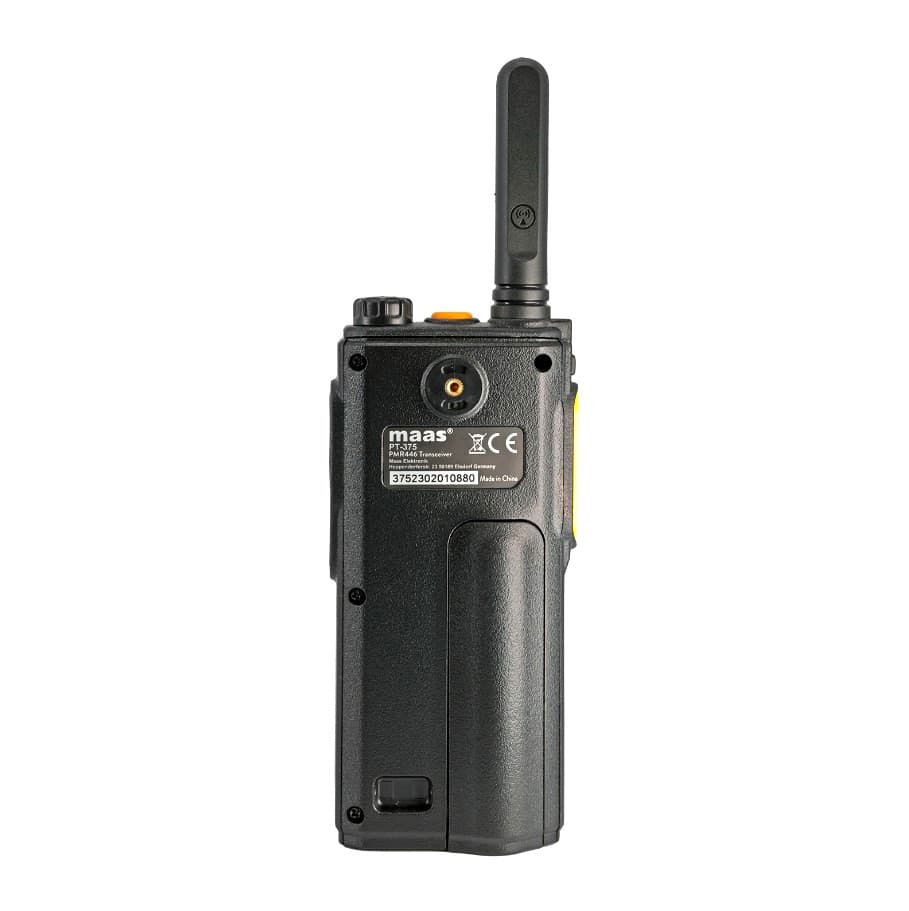 MAAS PT-375 przenośne radio PMR walkie talkie 99 kanałów, VOX, IPX2, duża bateria 2300 mAh