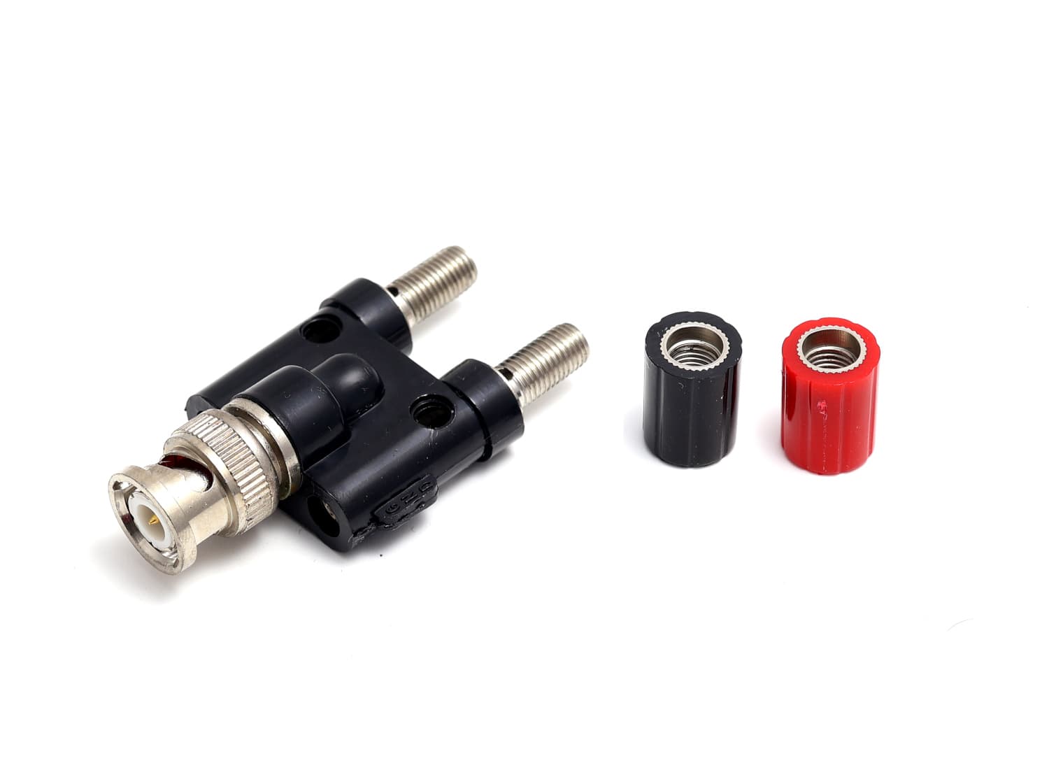 Adapter BNC-M/2x banan (wtyk BNC / 2x gniazdo bananowe 4mm) - przejściówka do odbiorników SDR, globalnych, skanerów radiowych, oscyloskopów itp.