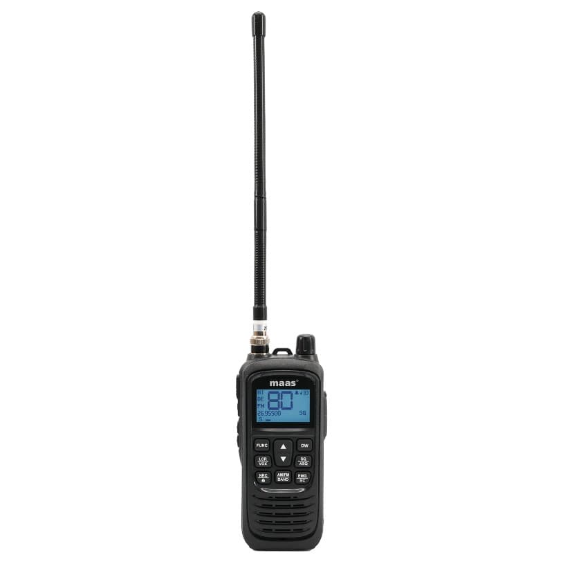 MAAS KCB-H-1000 CB radio ręczne / przenośne (ręczniak CB) + adapter samochodowy 12V + gniazdo do zewnętrznej anteny CB
