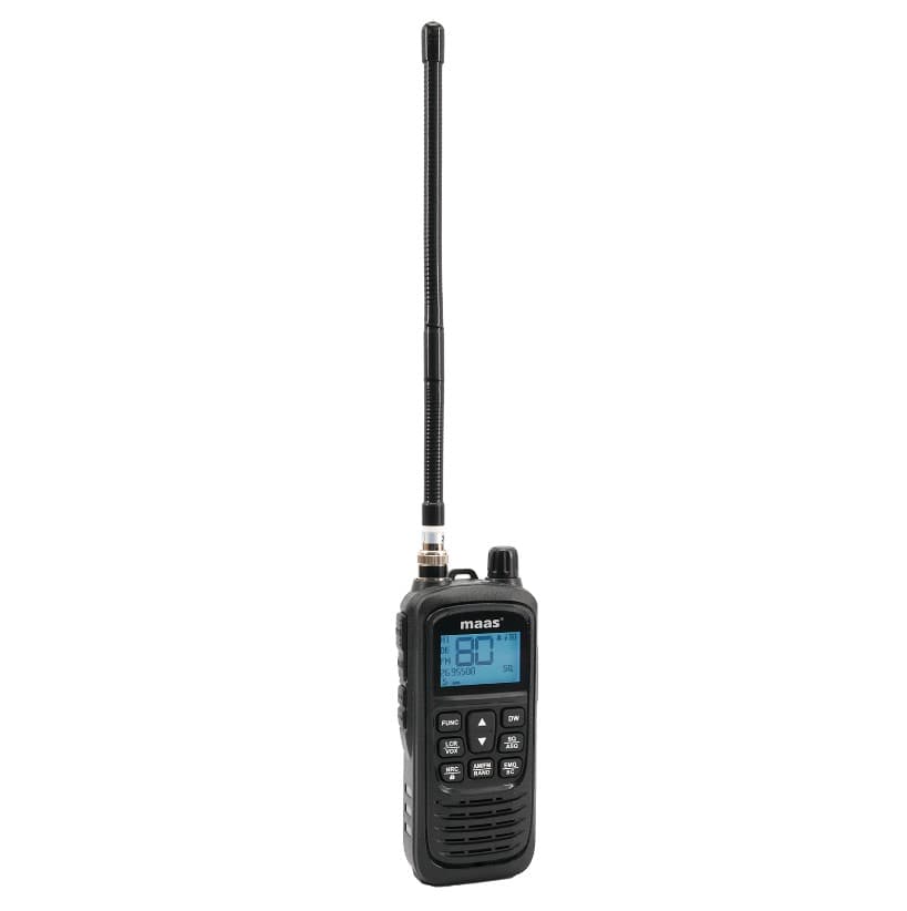 MAAS KCB-H-1000 CB radio ręczne / przenośne (ręczniak CB) + adapter samochodowy 12V + gniazdo do zewnętrznej anteny CB