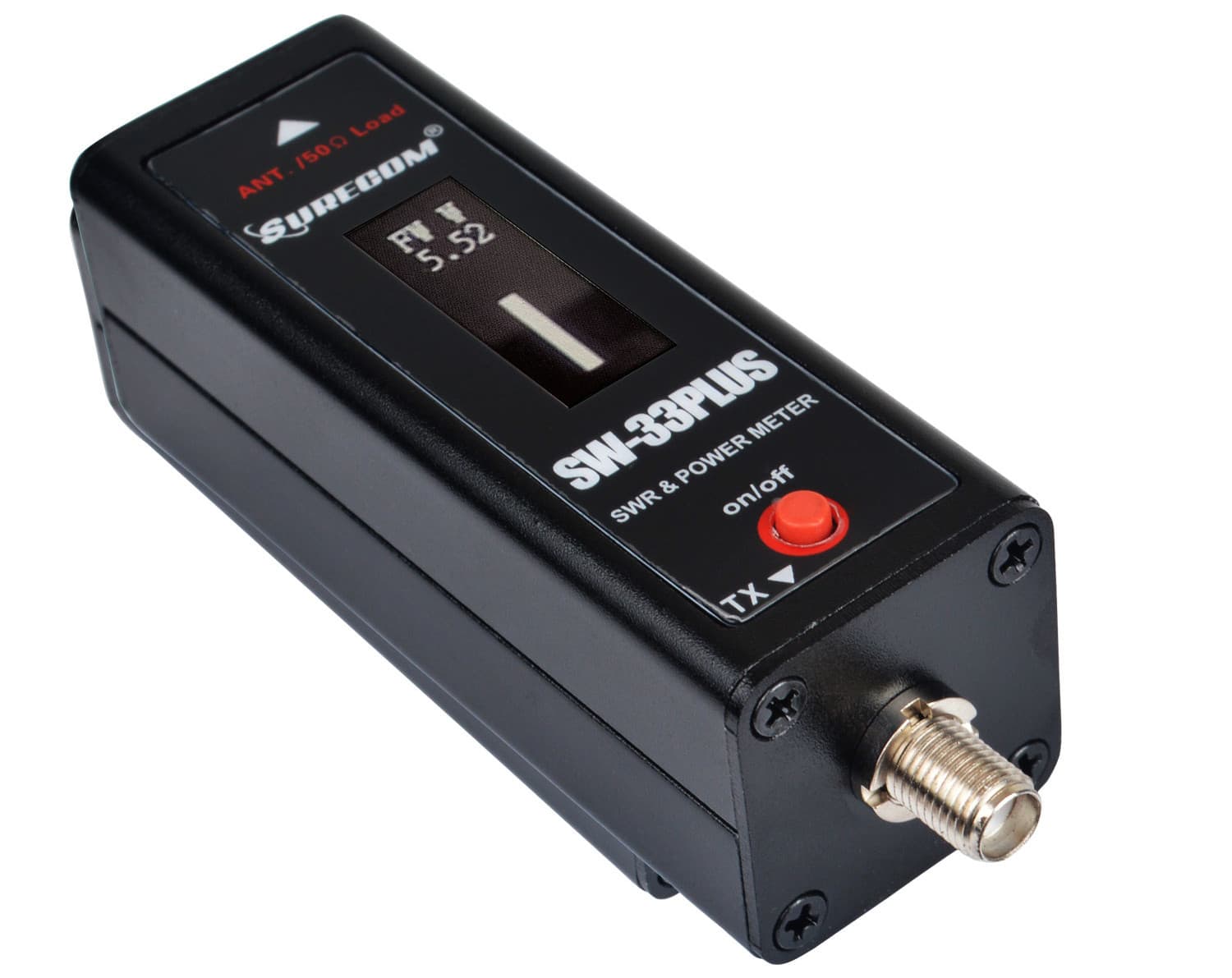 Surecom SW-33 PLUS cyfrowy reflektometr VHF/UHF 125-525 MHz - pomiar SWR/POWER miernik, POLSKA INSTRUKCJA