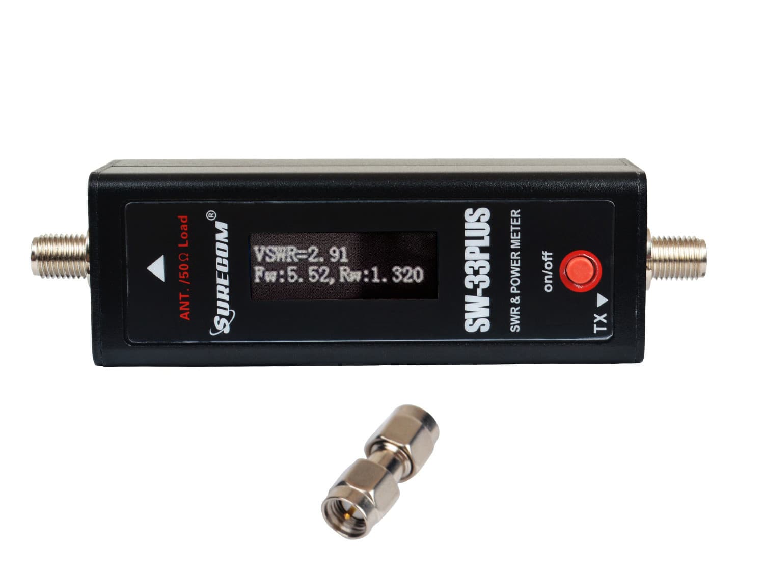 Surecom SW-33 PLUS cyfrowy reflektometr VHF/UHF 125-525 MHz - pomiar SWR/POWER miernik, POLSKA INSTRUKCJA