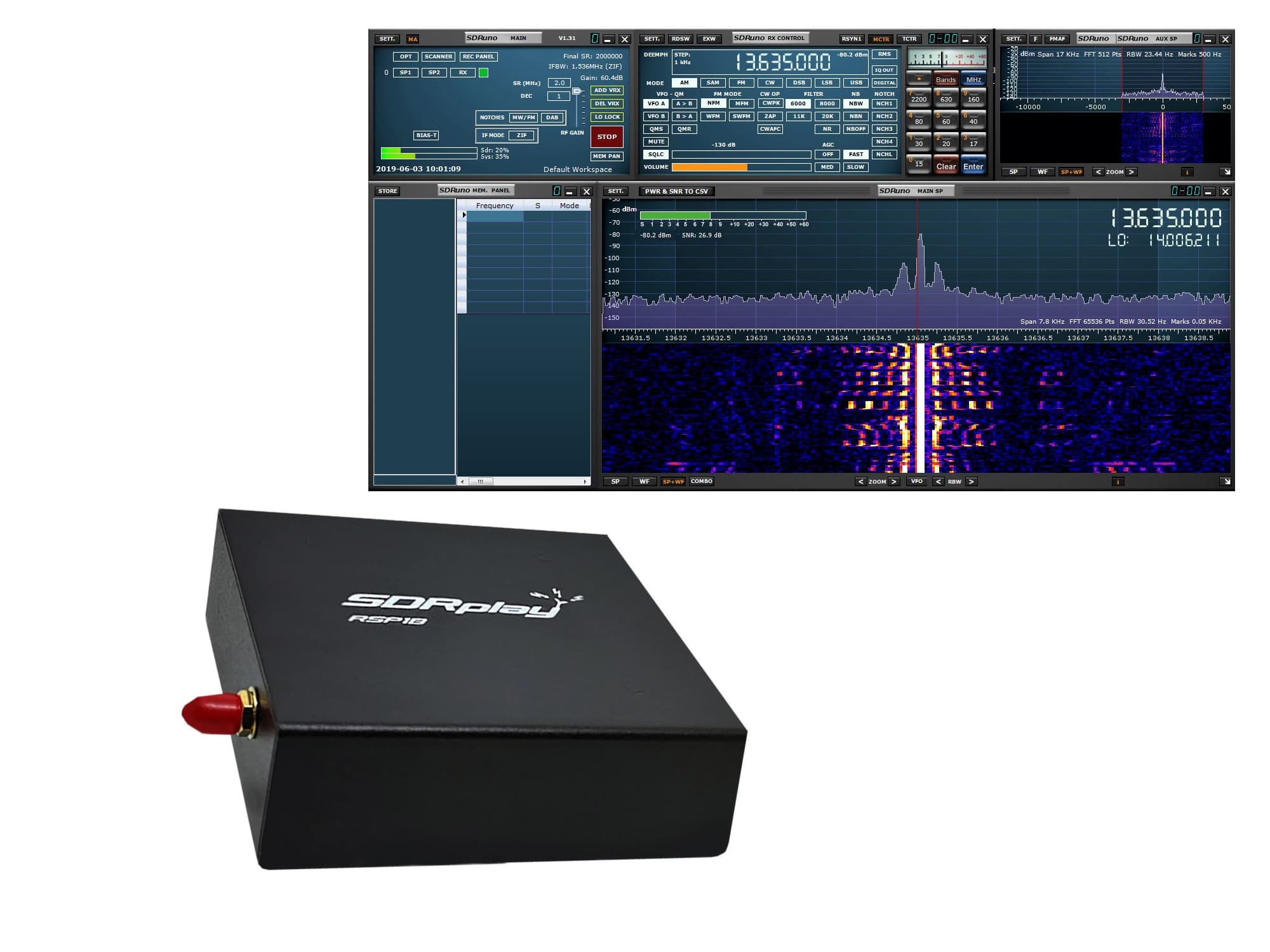 SDRPlay RSP1B odbiornik SDR szerokopasmowy 0.01-2000MHz (następca RSP1A) - obsługuje SDRuno, praca zdalna SDRConnect