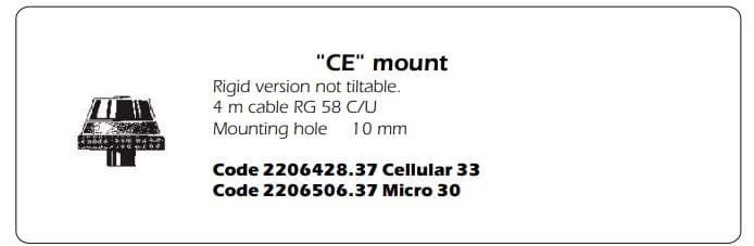 SIRIO MICRO 30 CE dyskretna i estetyczna antena CB montażowa 30cm kabel 4m