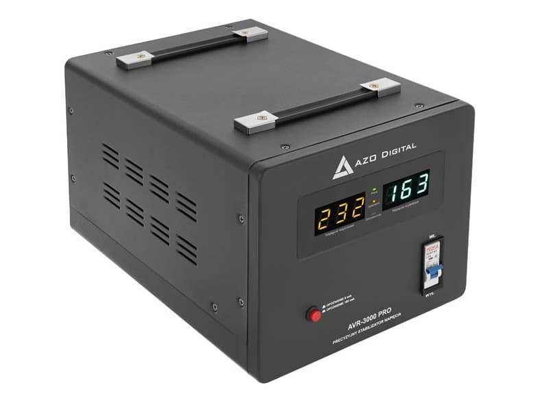 AZO AVR-3000 PRO stabilizator napięcia 3000VA / 3000W, 150÷260 V / 230 V, precyzja 3%, czysty SINUS - np. do agregatu prądotwórczego