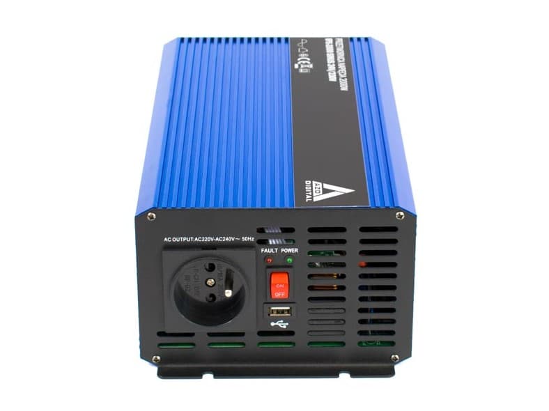 AZO IPS-2000S PRZETWORNICA NAPIĘCIA 48V/230V 2000W z miękkim startem np. pompy, lodówki, piece CO, systemy podtrzymania - 3 lata gwarancji