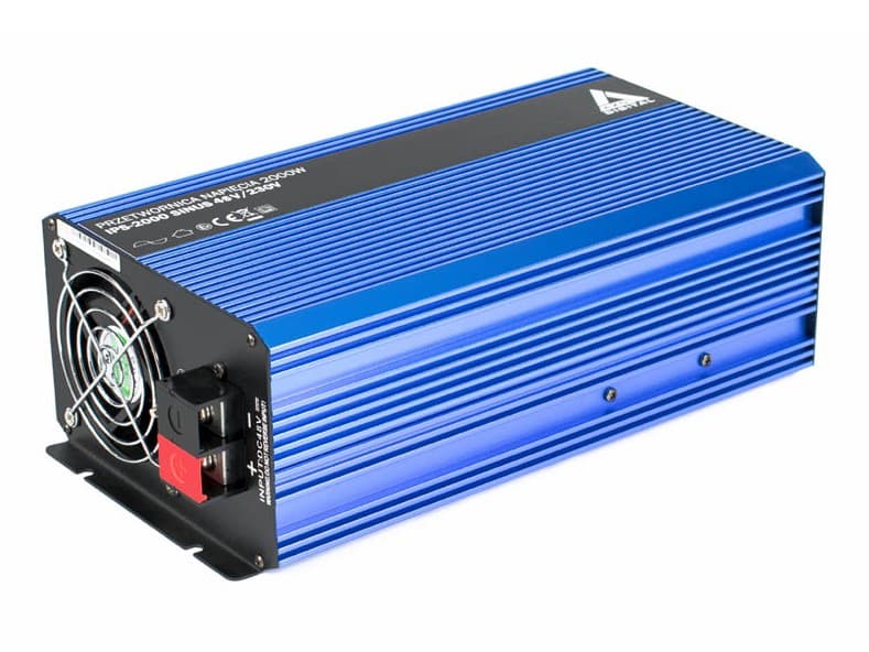 AZO IPS-2000S PRZETWORNICA NAPIĘCIA 48V/230V 2000W z miękkim startem np. pompy, lodówki, piece CO, systemy podtrzymania - 3 lata gwarancji