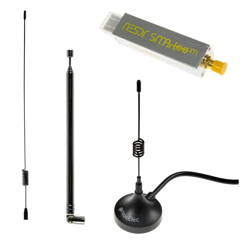 Zestaw Nooelec NESDR SMArTee XTR - odbiornik SDR 55MHz-2300MHz, aluminiowa obudowa, bias tee + 3 ANTENY