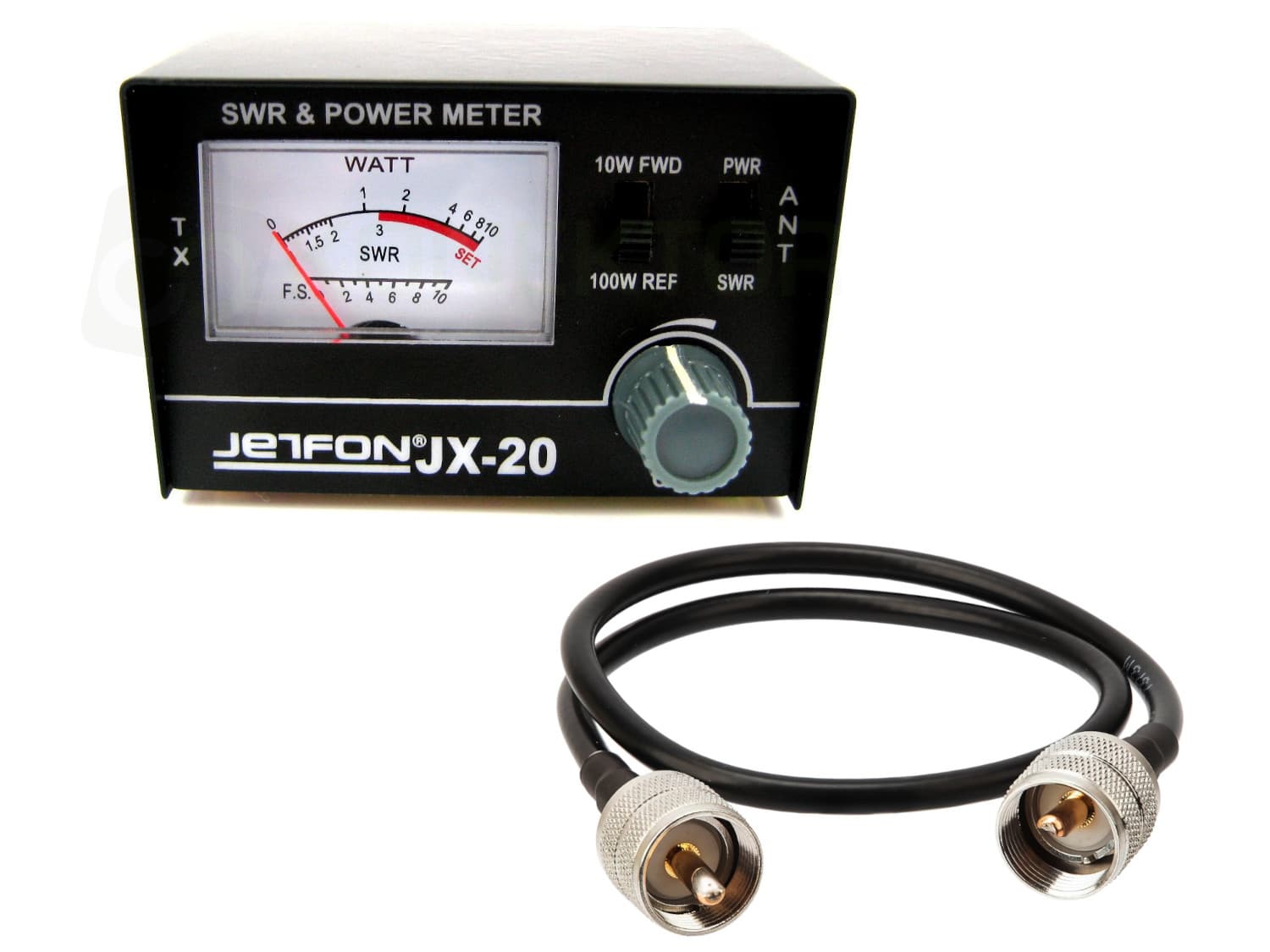 JETFON JX-20 miernik do strojenia anten CB + KABEL POŁĄCZENIOWY 50cm, pomiar SWR i mocy - reflektometr, POLSKA INSTRUKCJA
