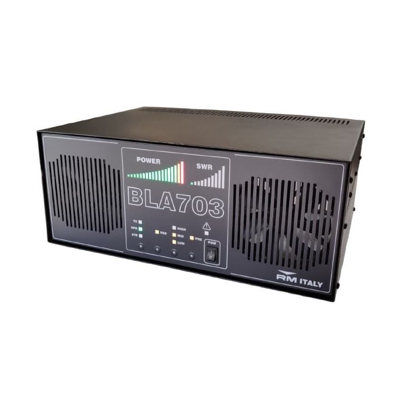 RM BLA 703 wzmacniacz mocy 500W AM/FM/SSB/CW/DATA 25-30MHz, wbudowany zasilacz sieciowy - Made in Italy