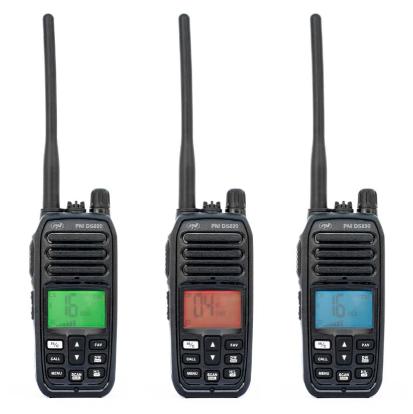 PNI DS890 ręczny radiotelefon morski VHF IP67, pływający, moc 5W, NRC, WX, czujnik wody - możliwość rejestracji w UKE