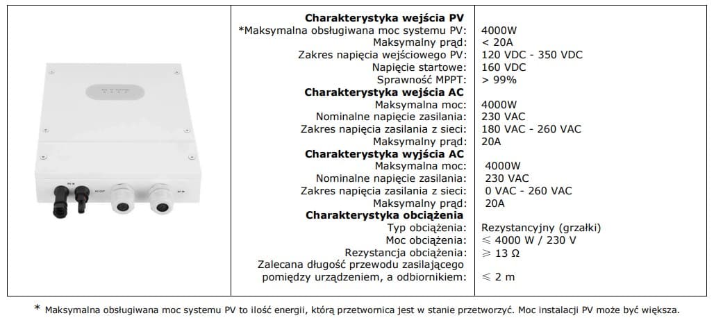 Przetwornica solarna AZO ECO Solar Boost MPPT-4000 4kW GRID 4000W - 5 lat gwarancji producenta