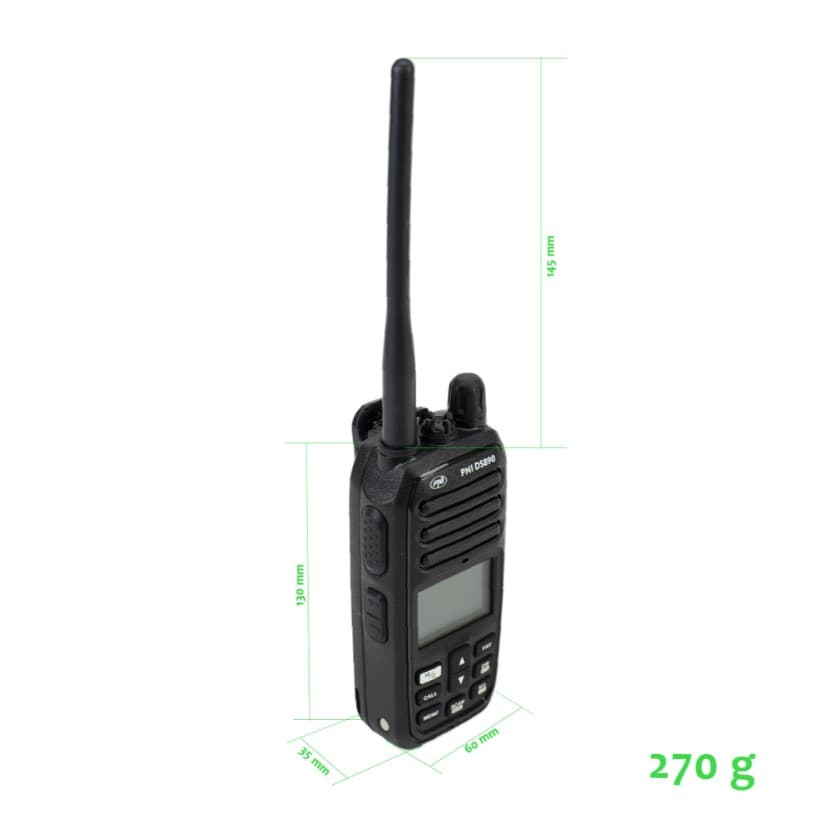 PNI DS890 ręczny radiotelefon morski VHF IP67, pływający, moc 5W, NRC, WX, czujnik wody - możliwość rejestracji w UKE