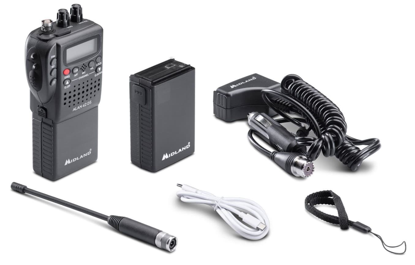 ALAN 42 DS Lithium CB radio ręczne / przenośne - najnowsza wersjaz ładowaniem USB-C i akumulatorem 2800 mAh (nowy ręczniak Alan 42 LITHIUM EDITION)