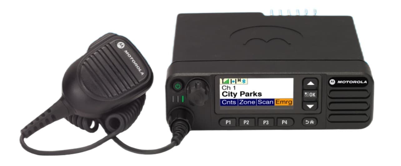 Motorola DM4600e DMR cyfrowo-analogowy przewoźny radiotelefon VHF 136-174 MHz, 25 W, 1000 kanałów np. dla straży pożarnej