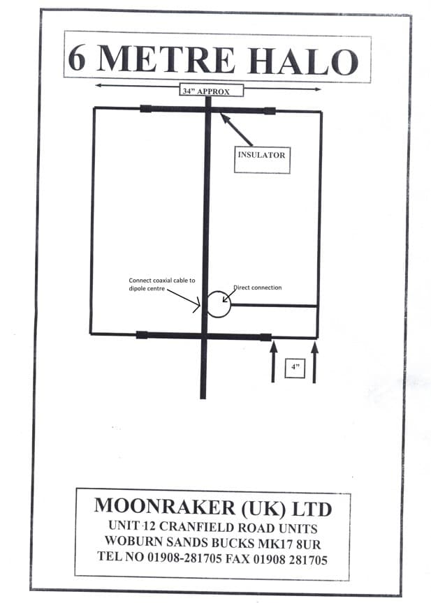 Moonraker HLP-6 antena dipolowa typu halo 50MHz (pasmo 6m)