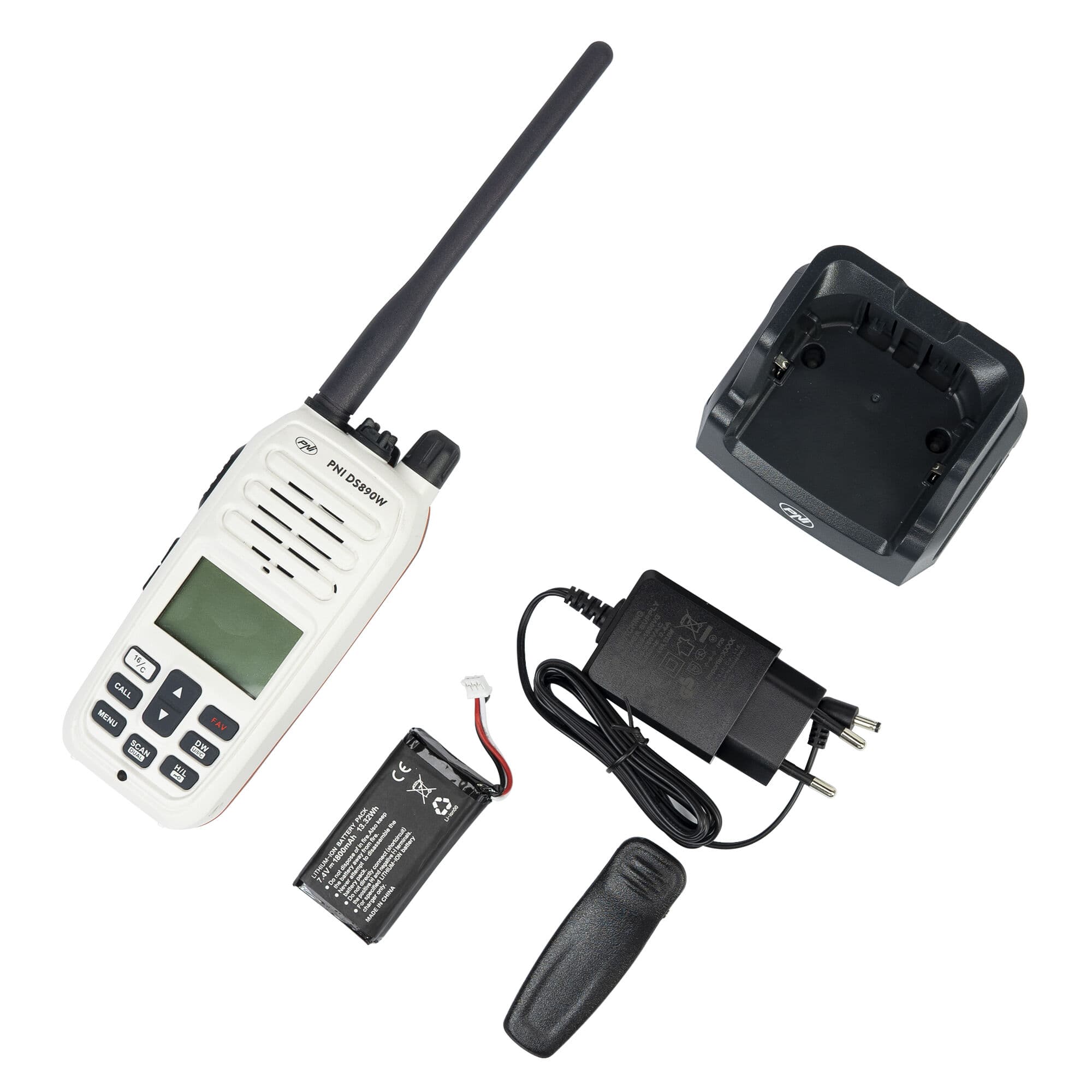 PNI DS890W WHITE ręczny radiotelefon morski VHF IP67, pływający, moc 5W, NRC, WX, czujnik wody - możliwość rejestracji w UKE