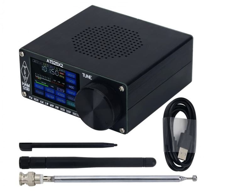 ATS-25 X2 SI4732 ultrakompaktowy przenośny odbiornik KF szerokopasmowy 150kHz-30MHz AM/FM/SSB, dotykowy wyświetlacz (najnowsza wersja X2)