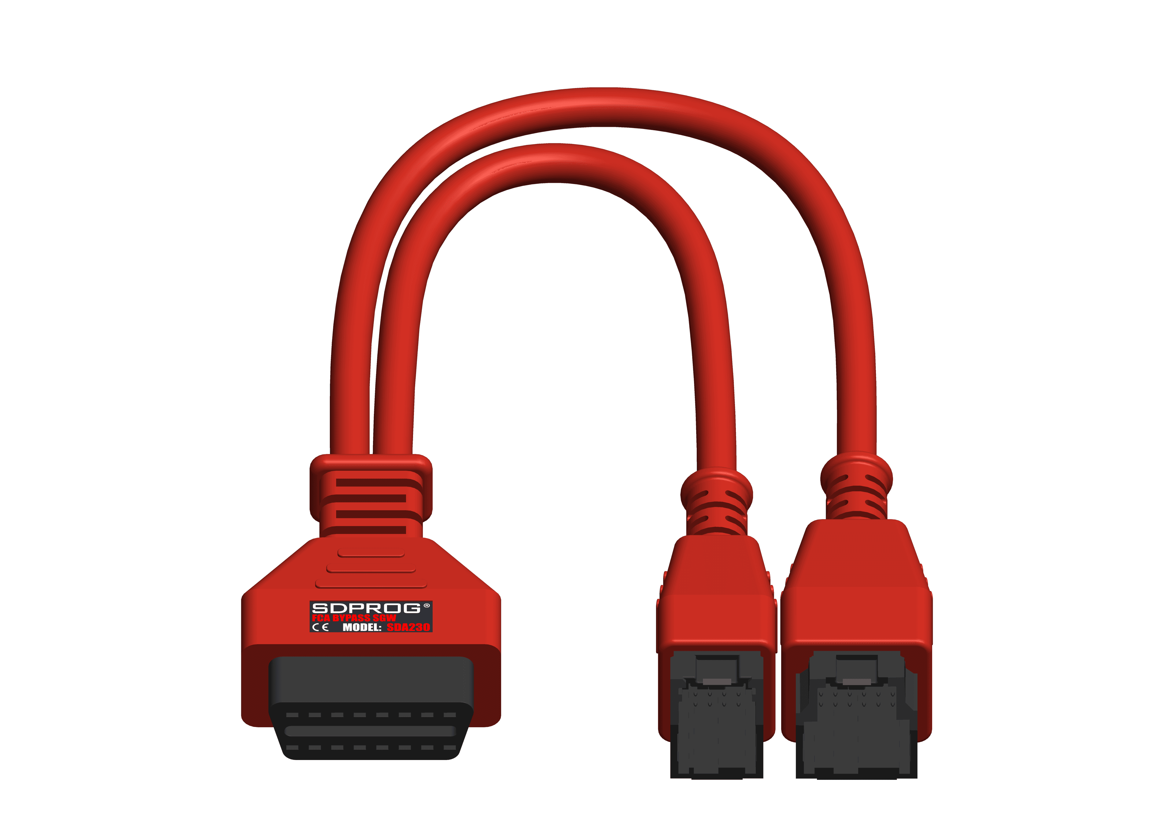 SDPROG SDA230 adapter kabel OBD-2 przejściówka 12+8 by-pass SGM do aut FCA Chrysler, Jeep, Dodge od rocznika 2017 (kompatybilny z JScan, SDPROG, Carista)
