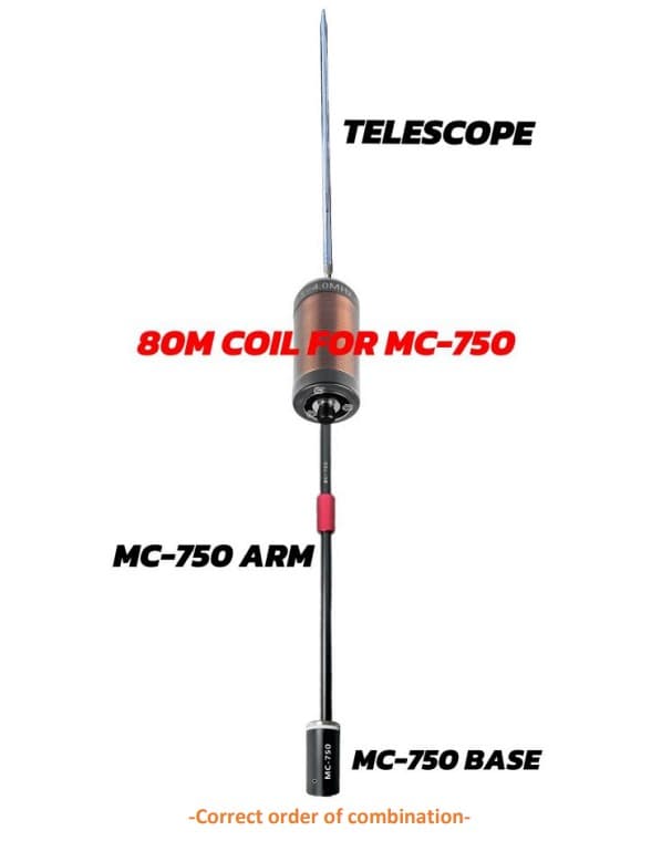 JNCRadio dodatkowa cewka na pasmo 80m (3.5-4MHz) do anteny MC-750 - rozszerzenie