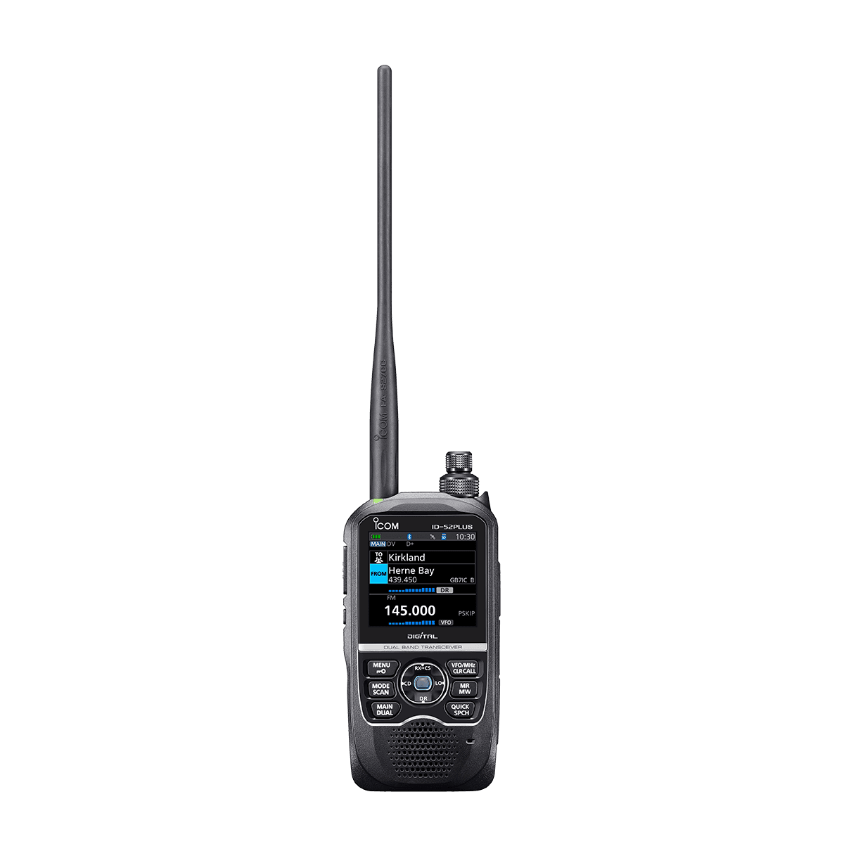 ICOM ID-52E PLUS radiotelefon ręczny VHF/UHF z D-STAR, GPS, IPX7, nagrywanie na kartę SD, Bluetooth, kolorowy wyświetlacz - Made in Japan