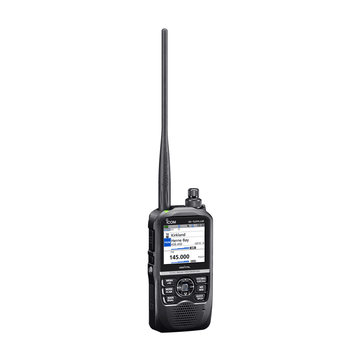 ICOM ID-52E PLUS radiotelefon ręczny VHF/UHF z D-STAR, GPS, IPX7, nagrywanie na kartę SD, Bluetooth, kolorowy wyświetlacz - Made in Japan