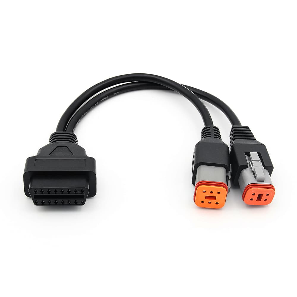 Adapter podwójny do Harley Davidson (wtyki 4-pin + 6-pin) - uniwersalna przejściówka do skanera interfejsu OBD-2 16-pin