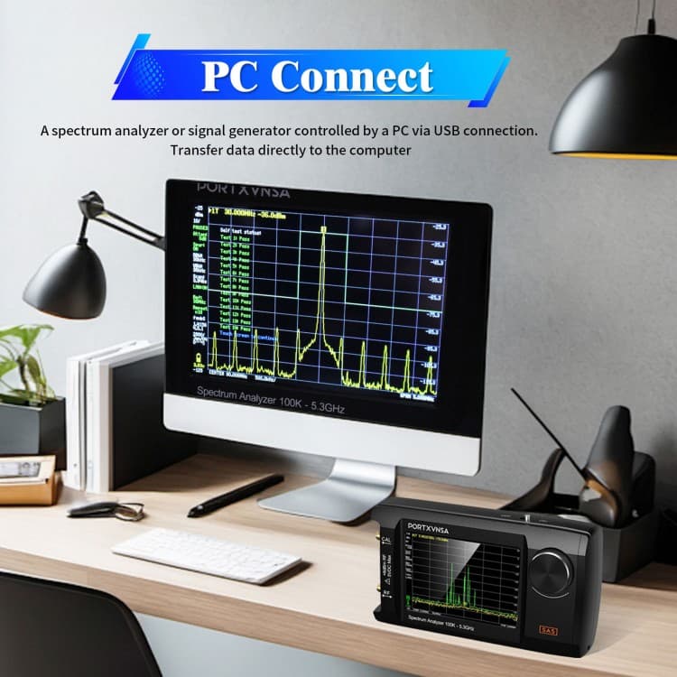 PORTXVNSA SA5 przenośny analizator widma 100kHz-5,3GHz, generator sygnału, duży wyświetlacz 4"