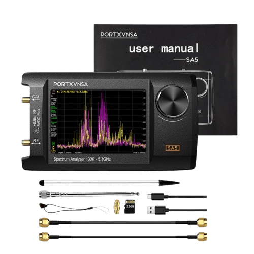 PORTXVNSA SA5 przenośny analizator widma 100kHz-5,3GHz, generator sygnału, duży wyświetlacz 4"