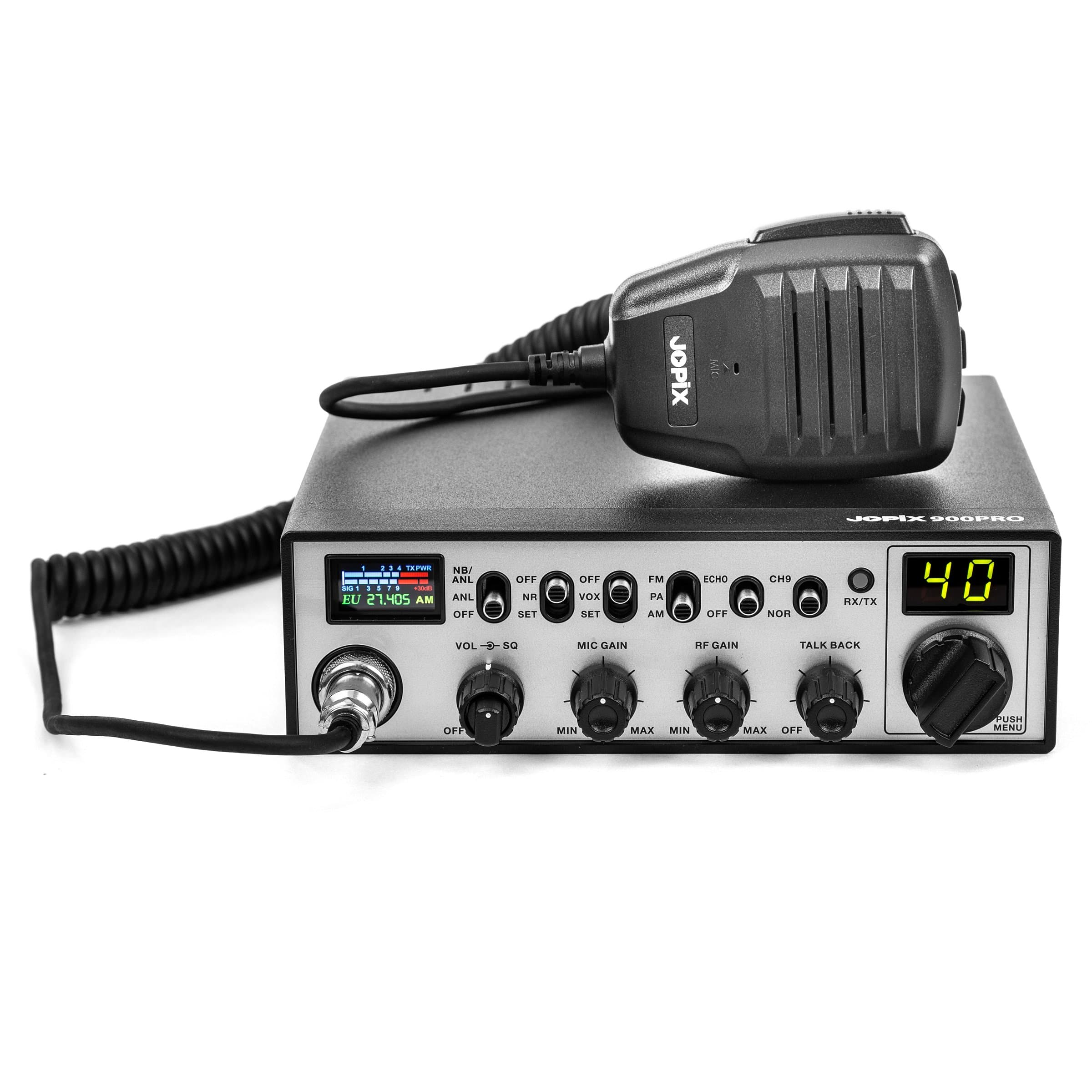 JOPIX 900 PRO solidne CB radio AM/FM, zasilanie 12/24V - do ciężarówki, busa, koparki, traktora itp.