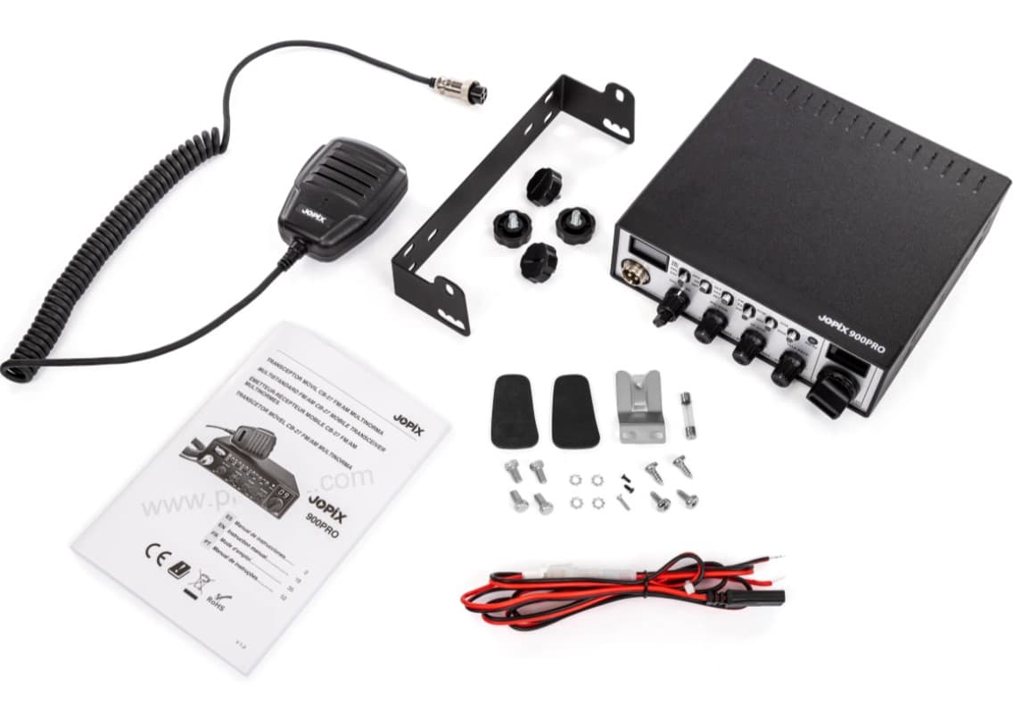 JOPIX 900 PRO solidne CB radio AM/FM, zasilanie 12/24V - do ciężarówki, busa, koparki, traktora itp.