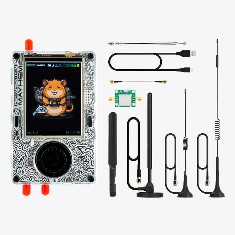 PortaPack H4M + HackRF One + 5 anten + wzmacniacz LNA - odbiornik nadajnik SDR od 1 MHz do 6 GHz (złożony zestaw przenośny z kompletem anten, oprogramowanie Havoc, Mayhem)