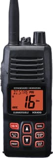 Standard Horizon HX-400E ręczny radiotelefon morski WODOSZCZELNY IPX8, moc 5W, scrambler, pasmo morskie + VHF 134-174MHz 2w1
