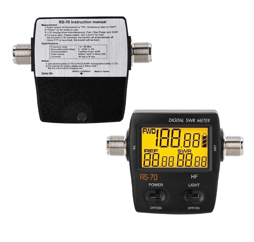 NISSEI RS-70 MAX cyfrowy reflektometr 1.6-60 MHz - pomiar SWR / POWER w AM/FM/SSB/CW - miernik POLSKA INSTRUKCJA (Nissei RS-70MAX)