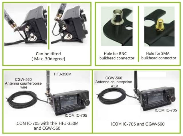 Comet CTS-30 uchwyt antenowy SO-239 PL do radiostacji Icom IC-705, Yaesu FT-817, FT-818