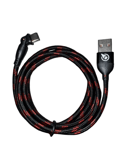 Kabel zasilający z wtykiem kątowym obrotowy USB-C 100cm nylonowy oplot np. do Yanosik GTM, RS - Łódź, Zbąszyńska 2