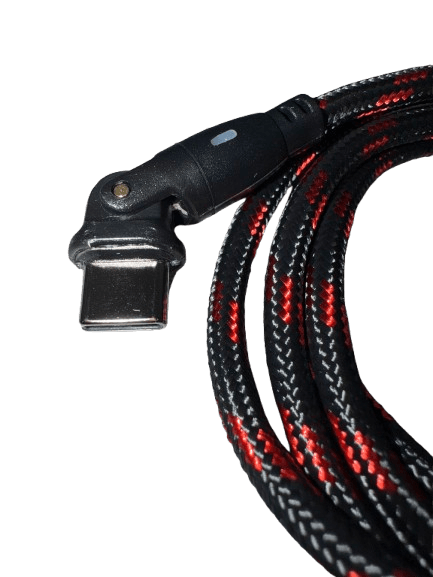 Kabel zasilający z wtykiem kątowym obrotowy USB-C 100cm nylonowy oplot np. do Yanosik GTM, RS - Łódź, Zbąszyńska 2