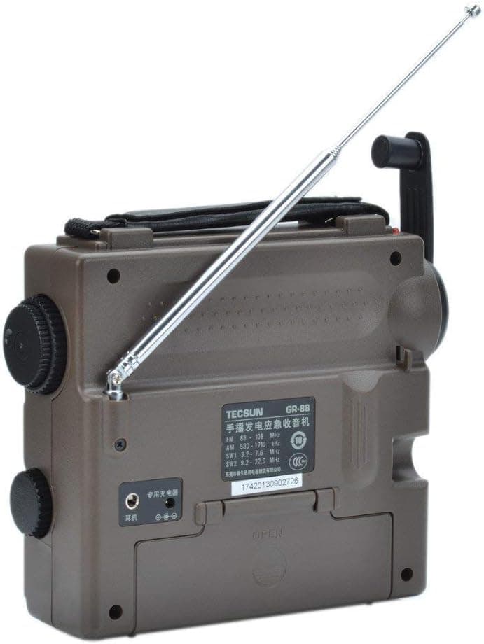 TECSUN GR-88P odbiornik globalny przenośny MW / SW / FM, latarka, alarm, dynamo, polska instrukcja - radio dla preppersa, survival