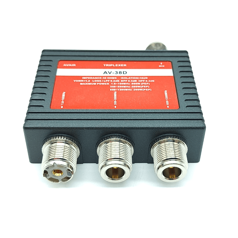 Triplexer AVAIR AV-38D 1.6-160/350-550/850-1300MHz (triplekser np. do Icom IC-9700)