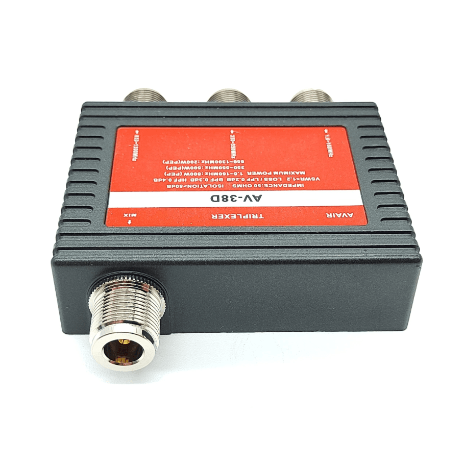 Triplexer AVAIR AV-38D 1.6-160/350-550/850-1300MHz (triplekser np. do Icom IC-9700)