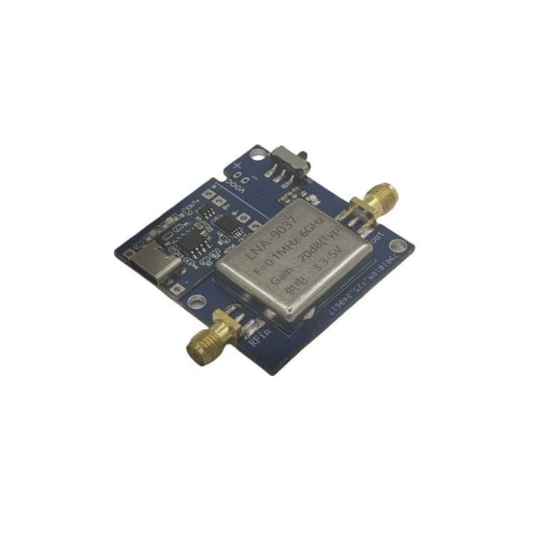 LNA-9037 wzmacniacz odbioru LNA 20dB zakres 10MHz-6GHz np. do HackRF One, RTL SDR, odbiornika SDR, skanera, TV, radia VHF-UHF itp.